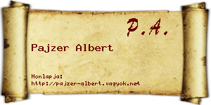 Pajzer Albert névjegykártya